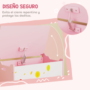 Caja de Almacenaje de Juguetes, Baúl Juguetes Infantil, Tapa Abatible con Cierre Suave, Asas, Estampados de Animales, para Libros, Ropa en Dormitorio, Sala de juegos, Guardería, Rosa