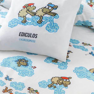 Funda nórdica reversible EDICULOS - 100% algodón - 144 hilos -