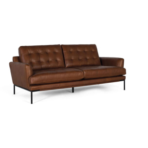 Sofá de piel de 3 plazas - 83 x 200 x 90 cm