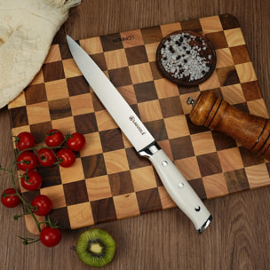 Couteau à trancher blanc 33cm - "Elégance"