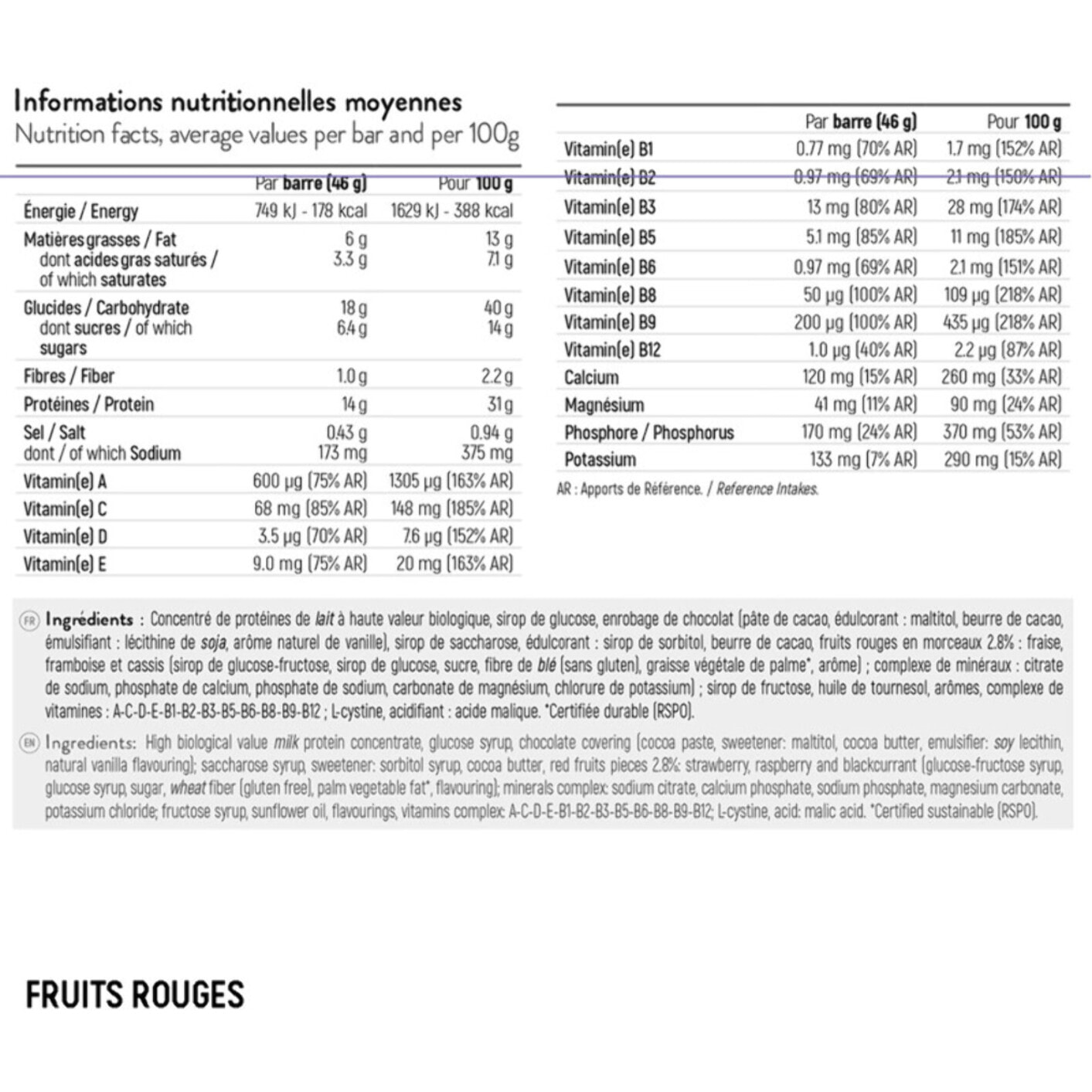 STC Nutrition - Protein Bar Fruits Rouges - 15 g de Protéines par Barre + Vitamines & Minéraux - En-Cas Protéiné - Lot de 2 Étuis de 5 Barres x 45 g