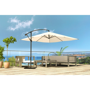 Parasol déporté et rotatif 3 x 4 m chocolat NAVIA