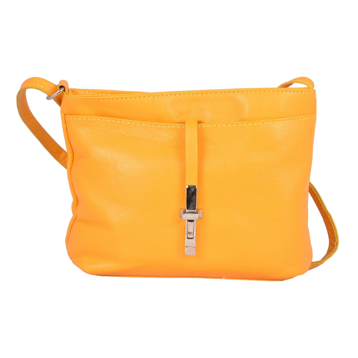 Borse Donna colore Giallo-in pelle Made in Italy 20x18x5cm