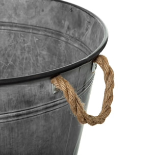 Pot métal gris H48cm
