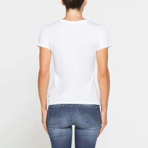 T-SHIRT CON STAMPA FRONTALE IN JERSEY DI COTONE