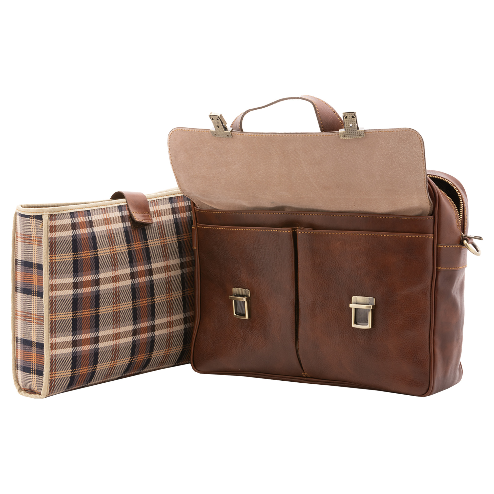 Borsa a mano  unisex In Vera pelle Made in Italy 38x36x10 cm