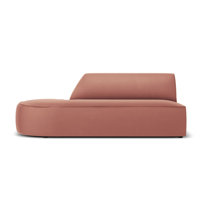 Canapé modulable gauche "Charles" 2 places en velours rose