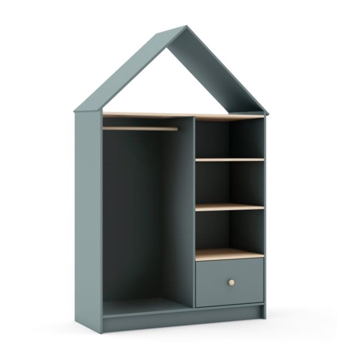 Armario vestidor juvenil Misty Cloud Verde Salvia - Oak Soft