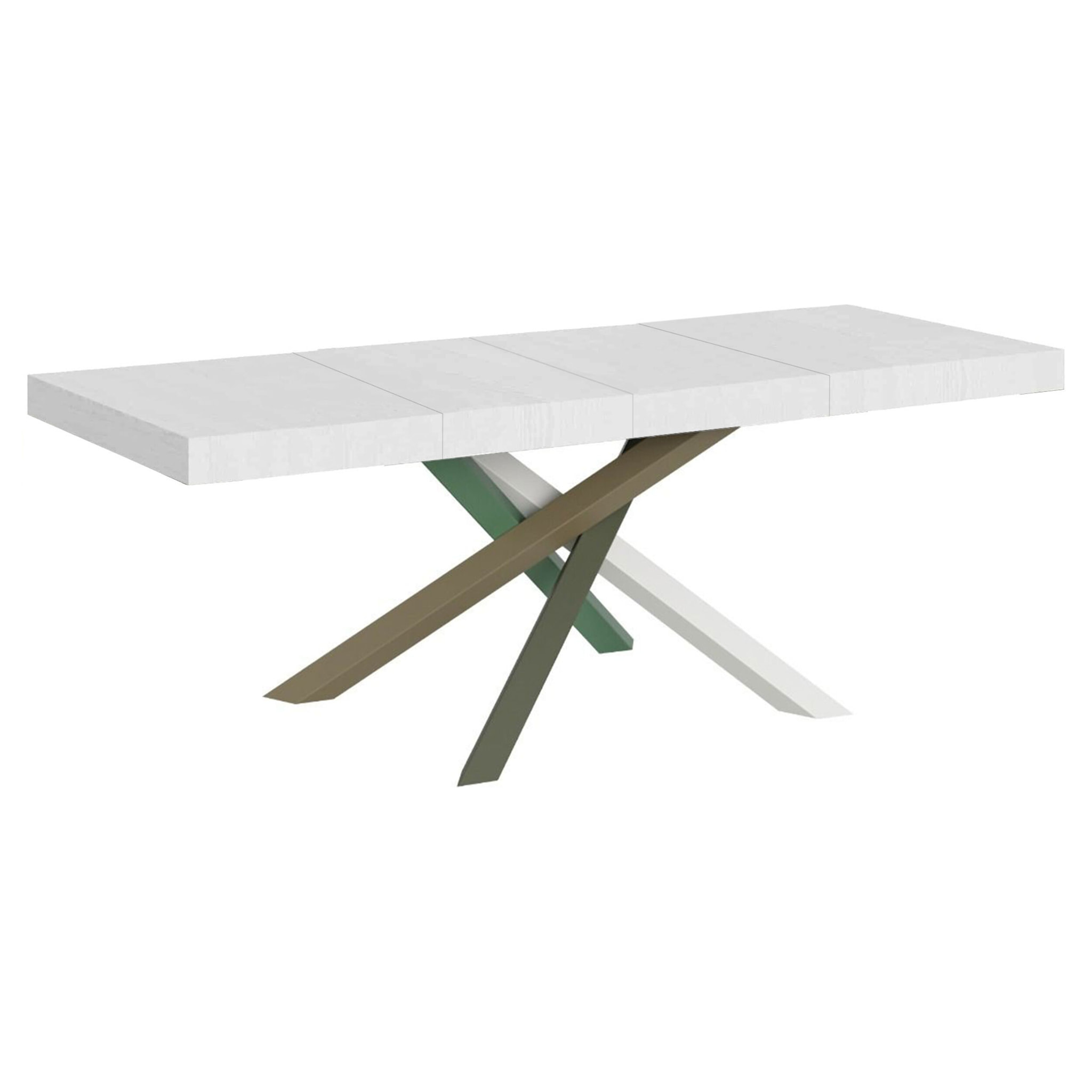 Table extensible 90x180/284 cm Volantis Premium Frêne Blanc cadre 4/A