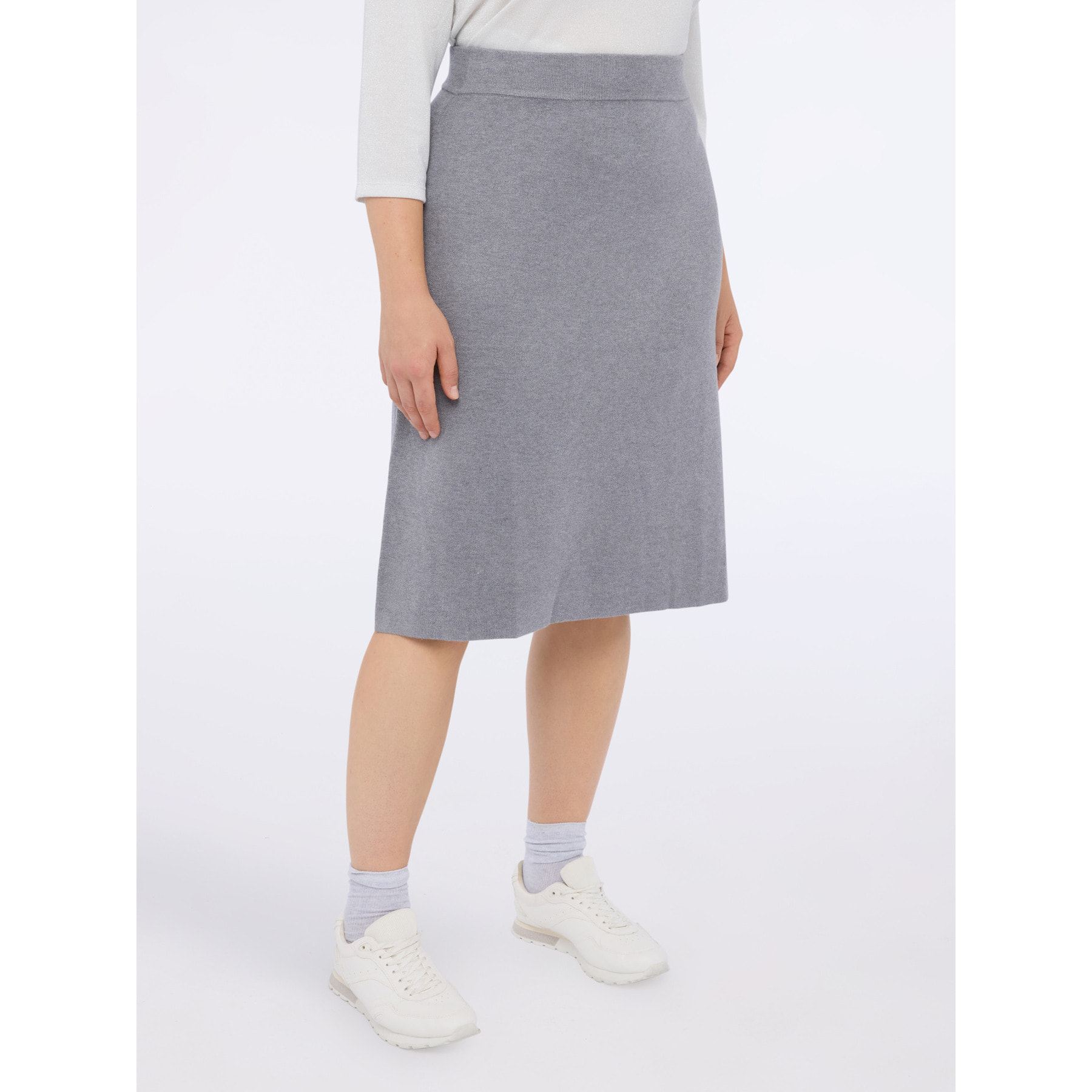 Fiorella Rubino - Gonna tubino in maglia fine - Grigio