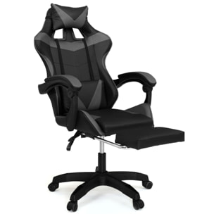 Fauteuil de bureau spécial gaming noir et gris