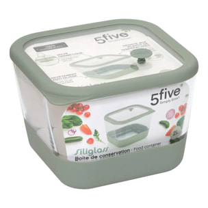 Boîte de conservation Siliglass carré 2L gris