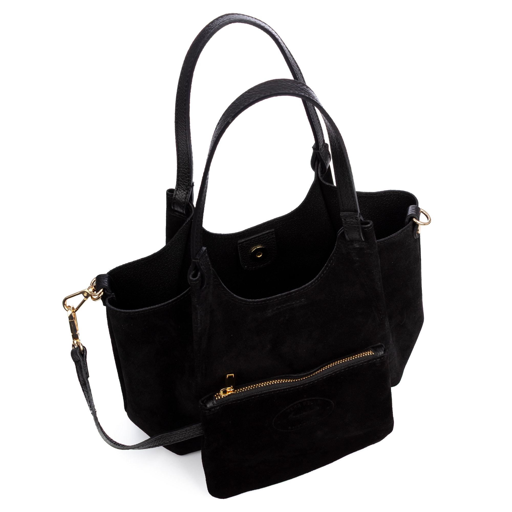 Baragiano borsa tote donna. Pelle autentica Camoscio.