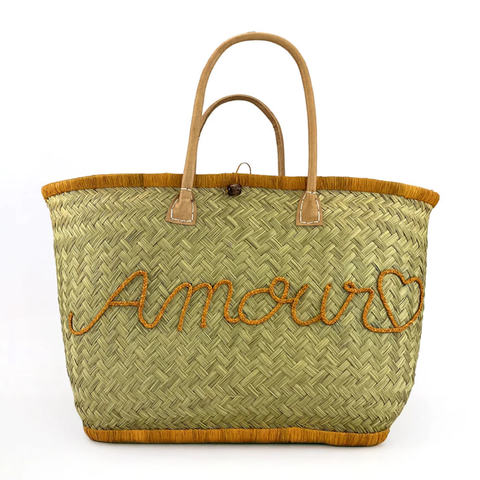Panier artisanal de Madagascar - Amour GM Safran