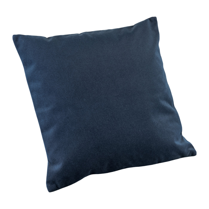 Coussin velours  - Effet peau de pêche - Bleu