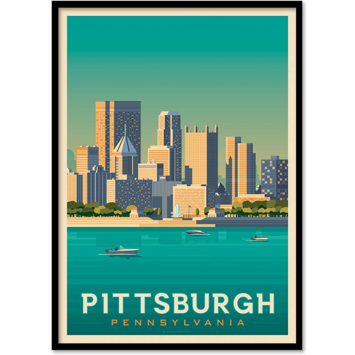 Affiche - Pittsburgh - Olahoop Travel Posters