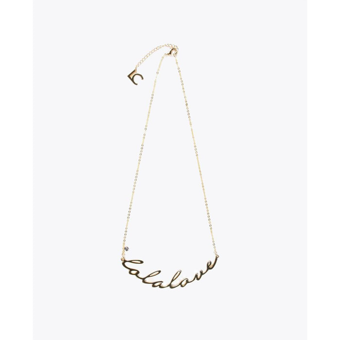 Collana essenziale con catena d'amore scritta a mano da Lola