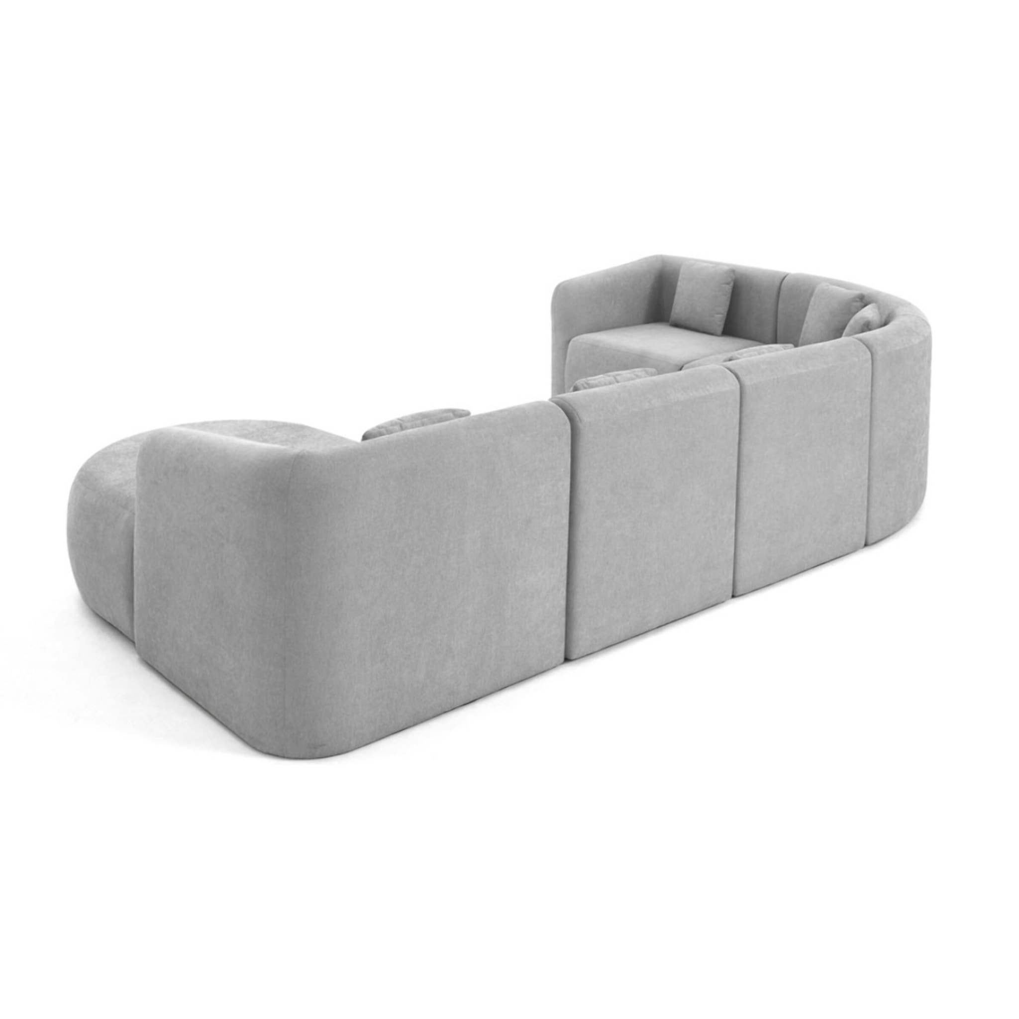 Ikare - canapé modulable d'angle droit - 6 places - en tissu - Gris clair