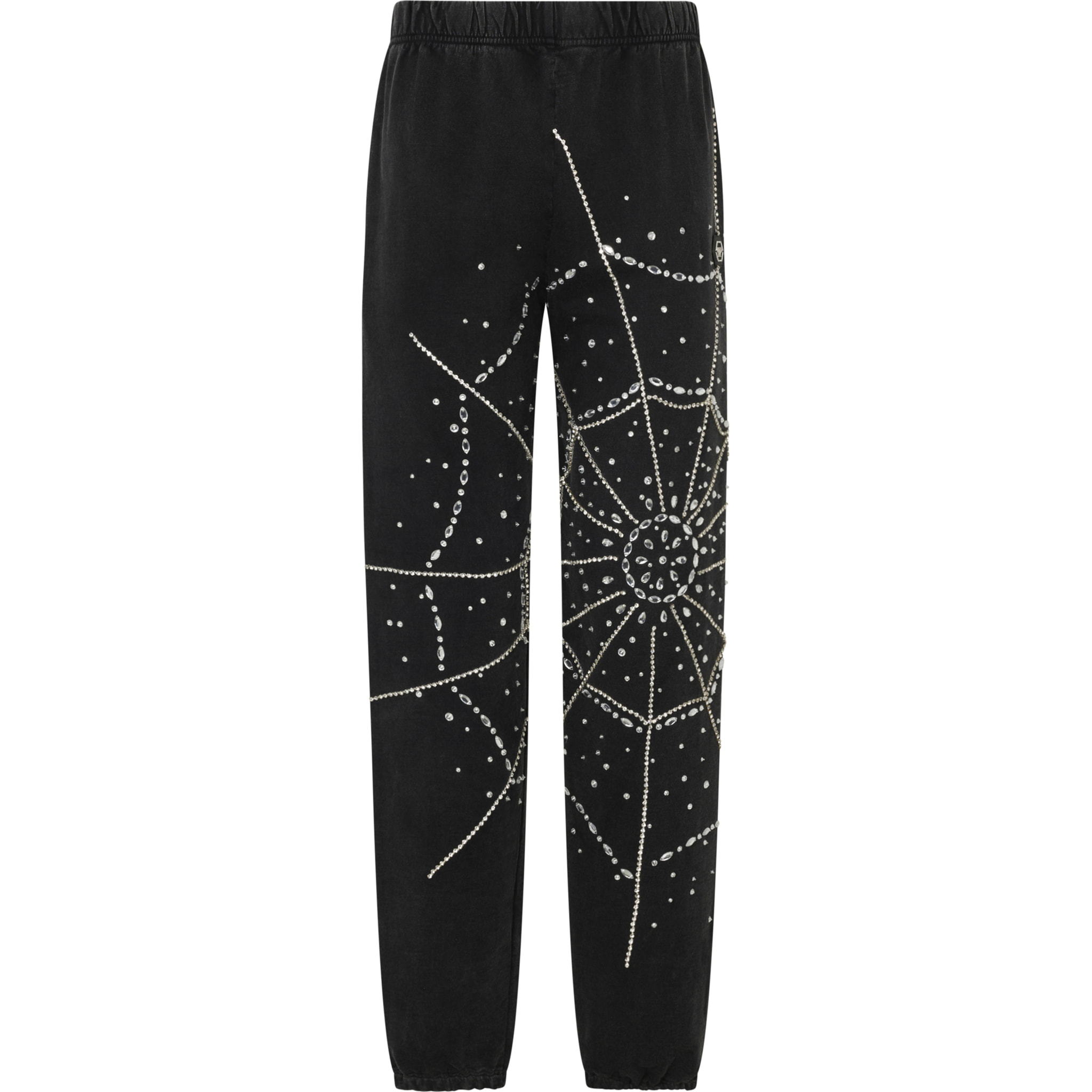 PHILIPP PLEIN Washed Joggers Spiderweb Strass