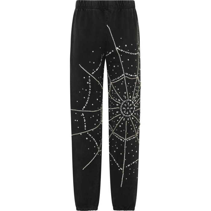 PHILIPP PLEIN Washed Joggers Spiderweb Strass