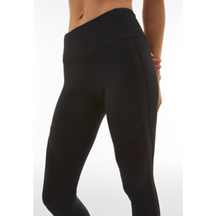 Leggings SuperFit 7/8 con nastro logato e inserti in mesh