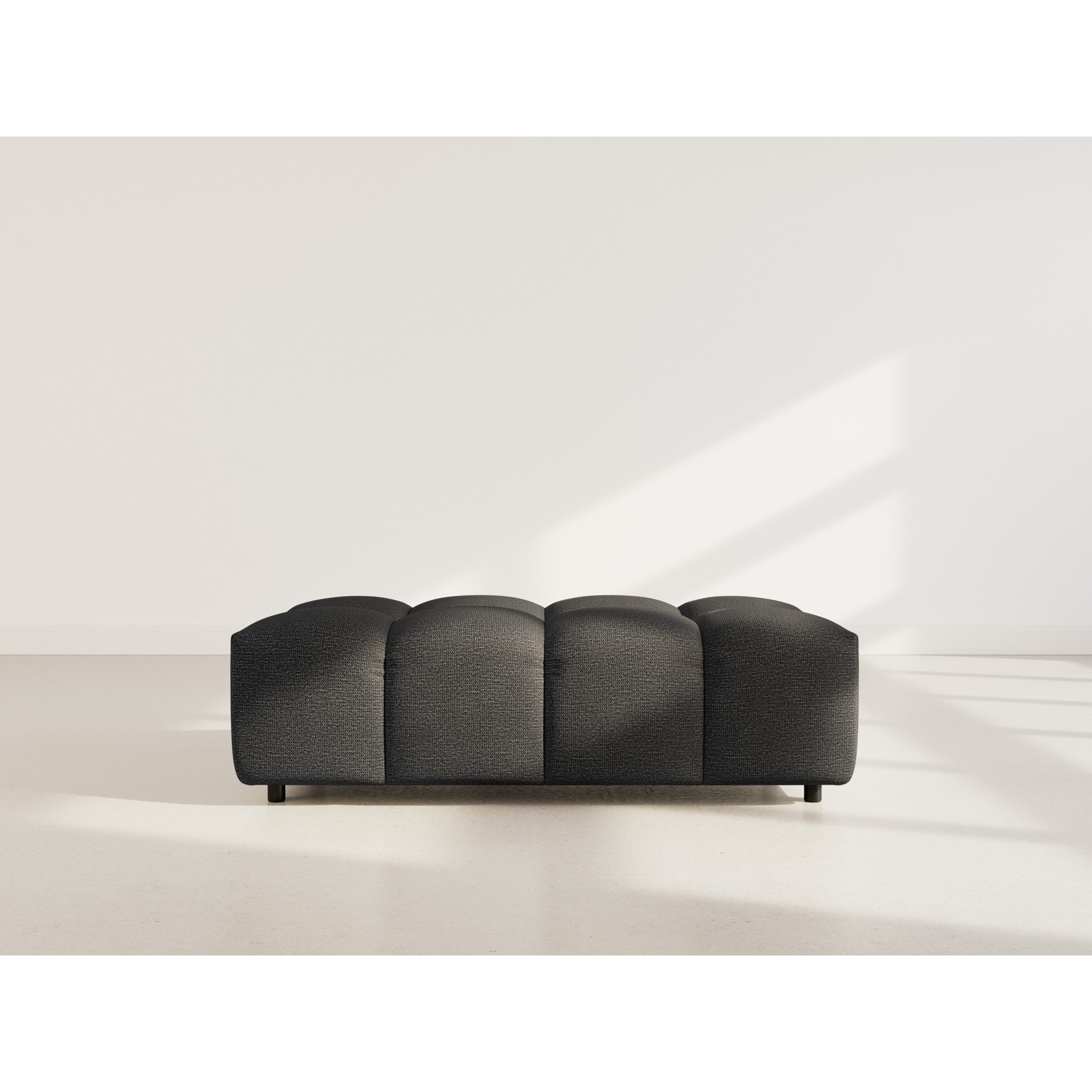 Adelaide - pouf en tissu texturé - Noir