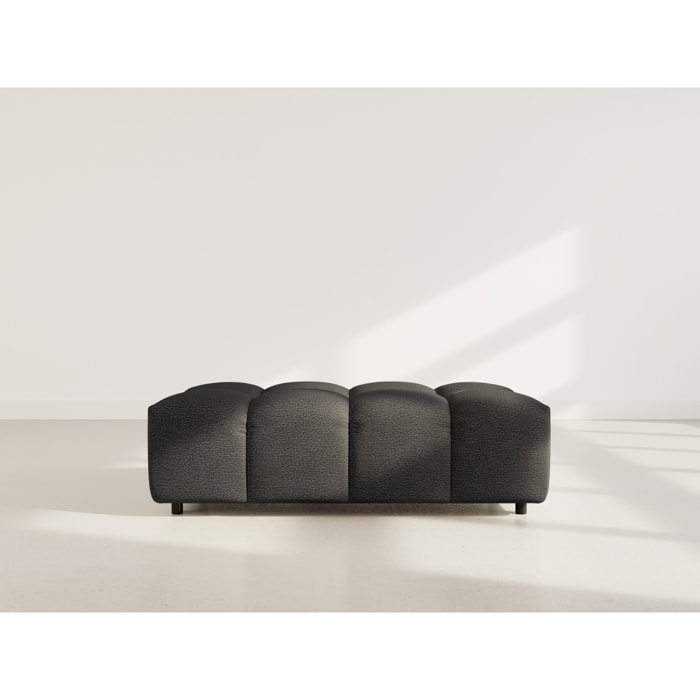 Adelaide - pouf en tissu texturé - Noir