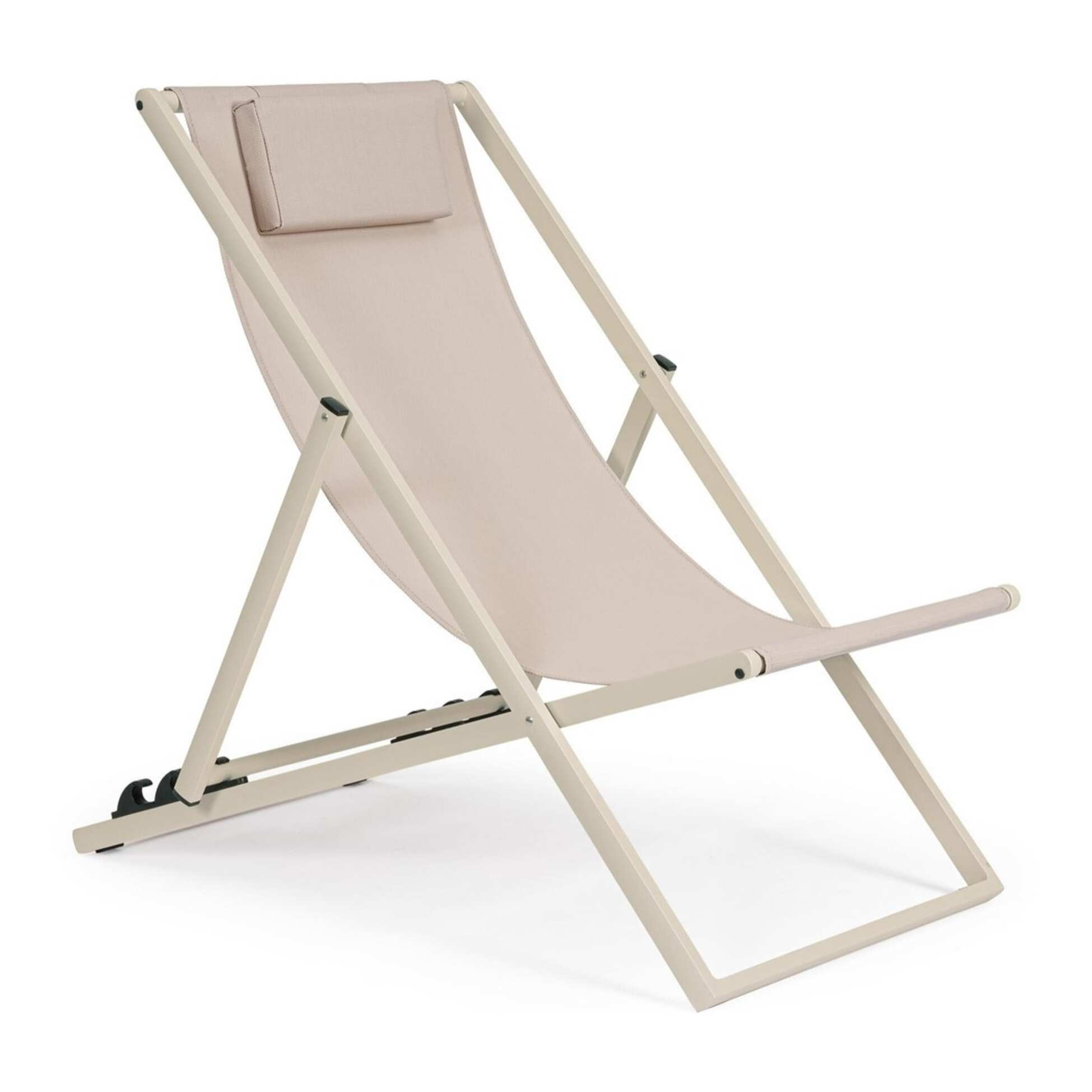 Set 4 sdraio da giardino TAYLOR in textilene e struttura in alluminio beige