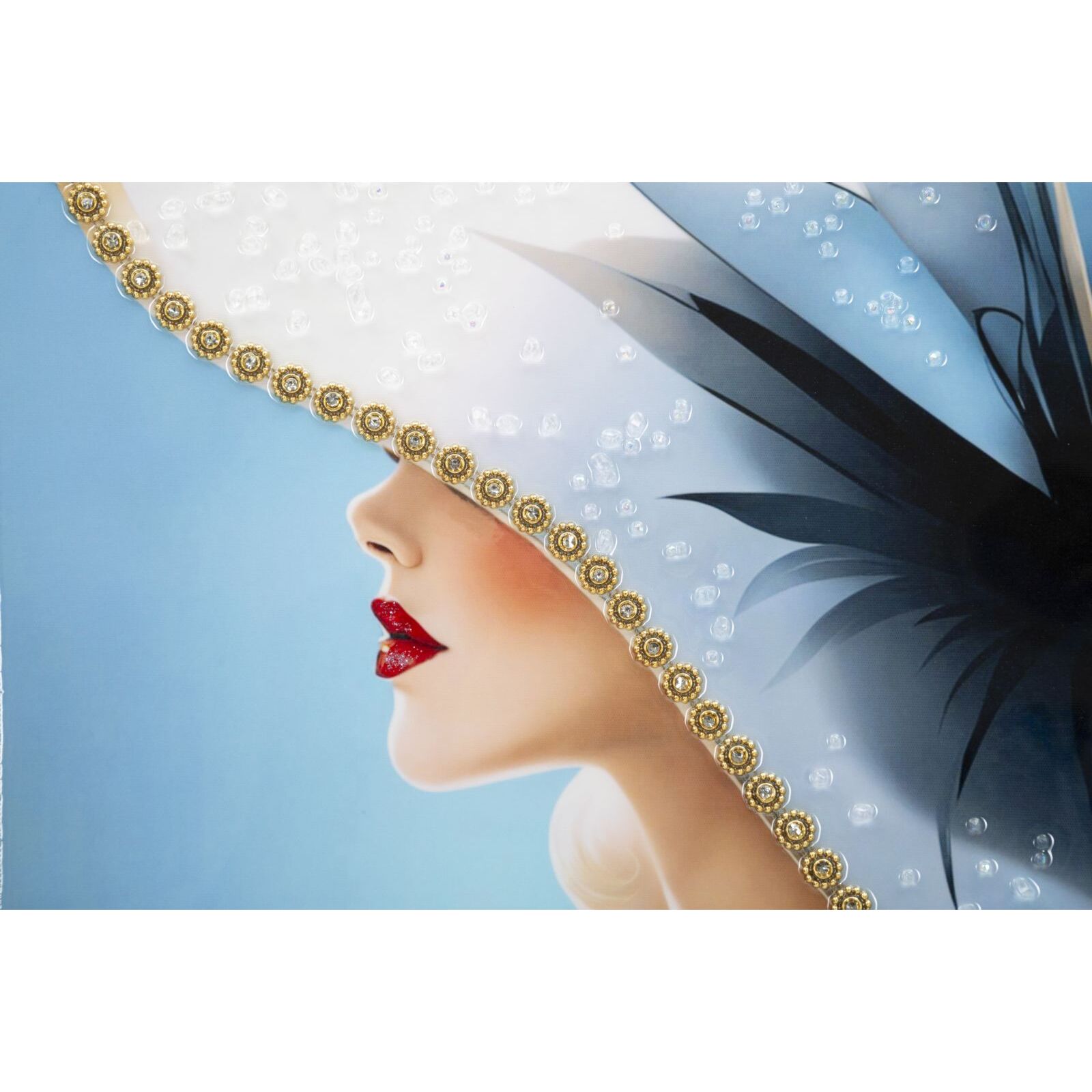 DIPINTO SU TELA LACCATO DORI C/CORNICE -B- CM 62X4X92