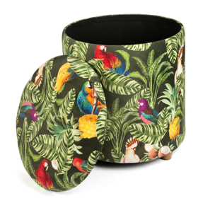 Pouf contenitore Excelsa Havana in velluto e legno 40x40x46 cm multicolore