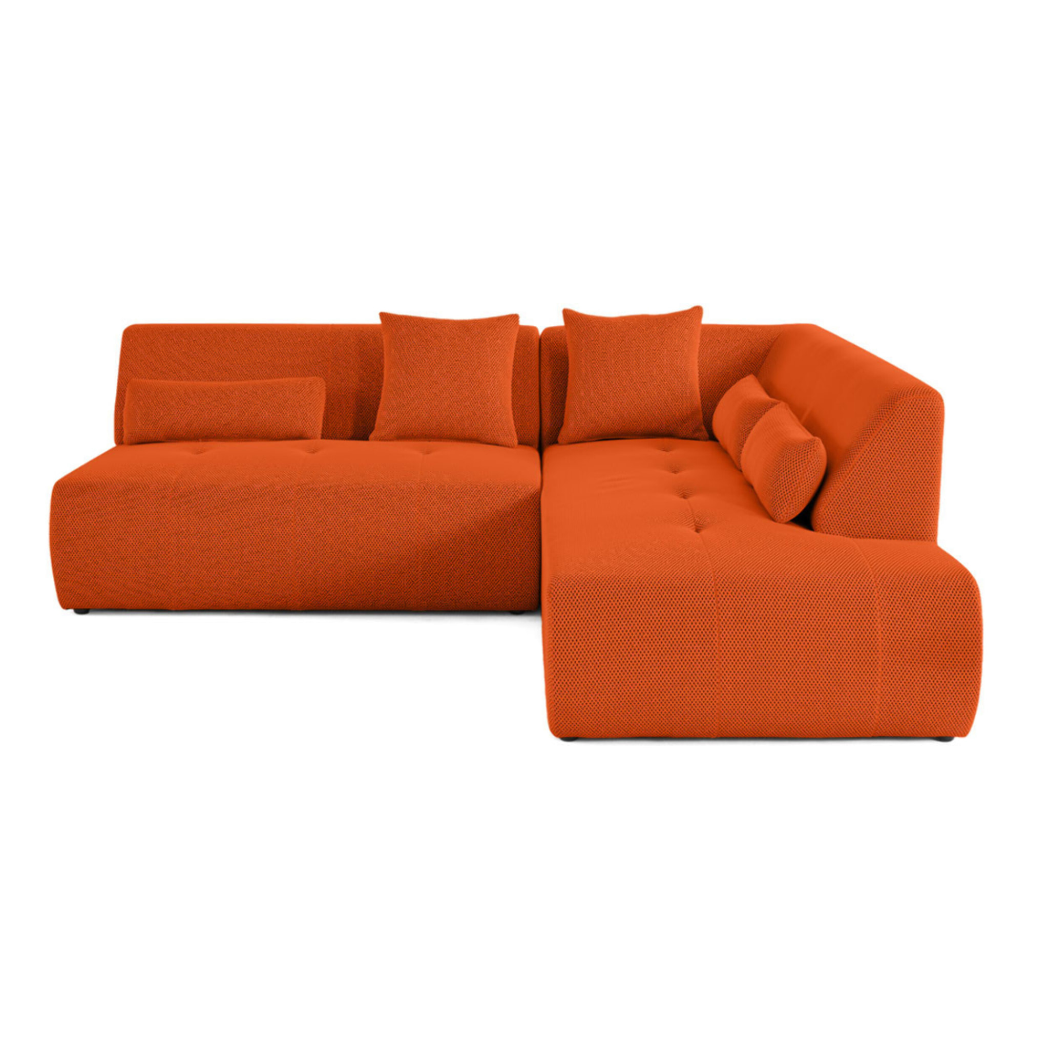 Onyx - canapé modulable d'angle droit 5 places - en tissu mailles 3D - Orange