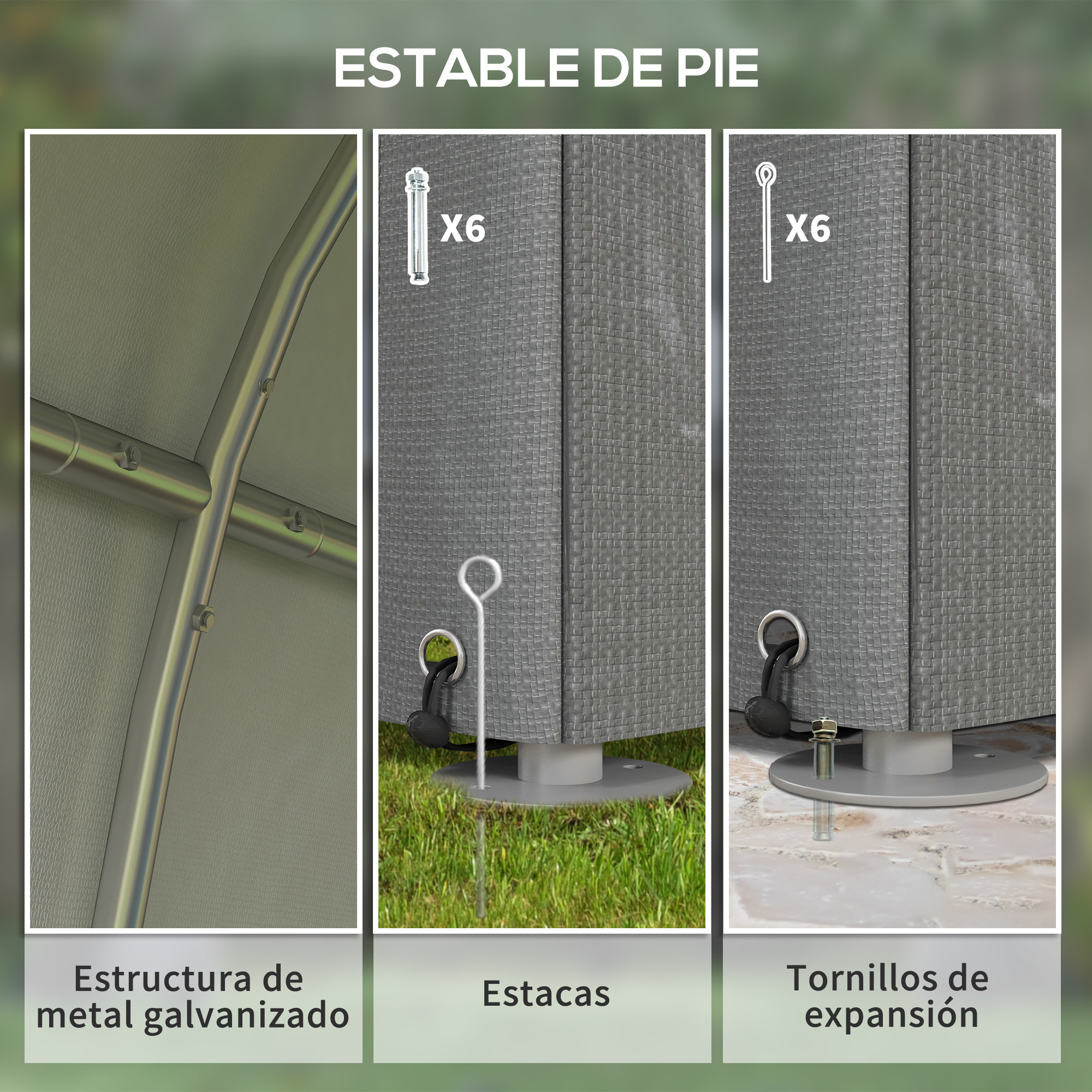 Carpa de Jardín Exterior para Herramientas Bicicletas 1,2x1,8x1,65 m, Cobertizo Exterior con 2 Habitaciones, Puerta Enrollable con Cremallera, Impermeable Anti-UV, Garaje Portátil, Gris Claro