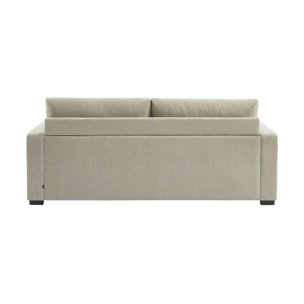 Canapé convertible 3 places tissu chenille beige L 211 x P 90 x H 86 cm - Easy