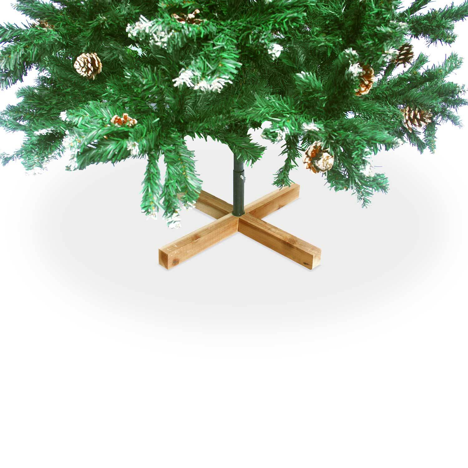 Prancer - Albero di Natale con neve e pigne ø85 x150H cm, 450 rami e 32 pigne