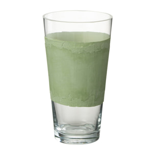 J-Line vase Delph - verre - transparent/vert - extra small - 25 cm de hauteur