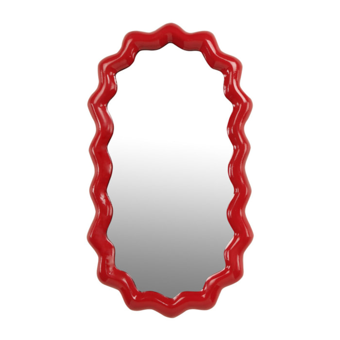 Viena - Miroir ovale 20x35cm - Rouge.