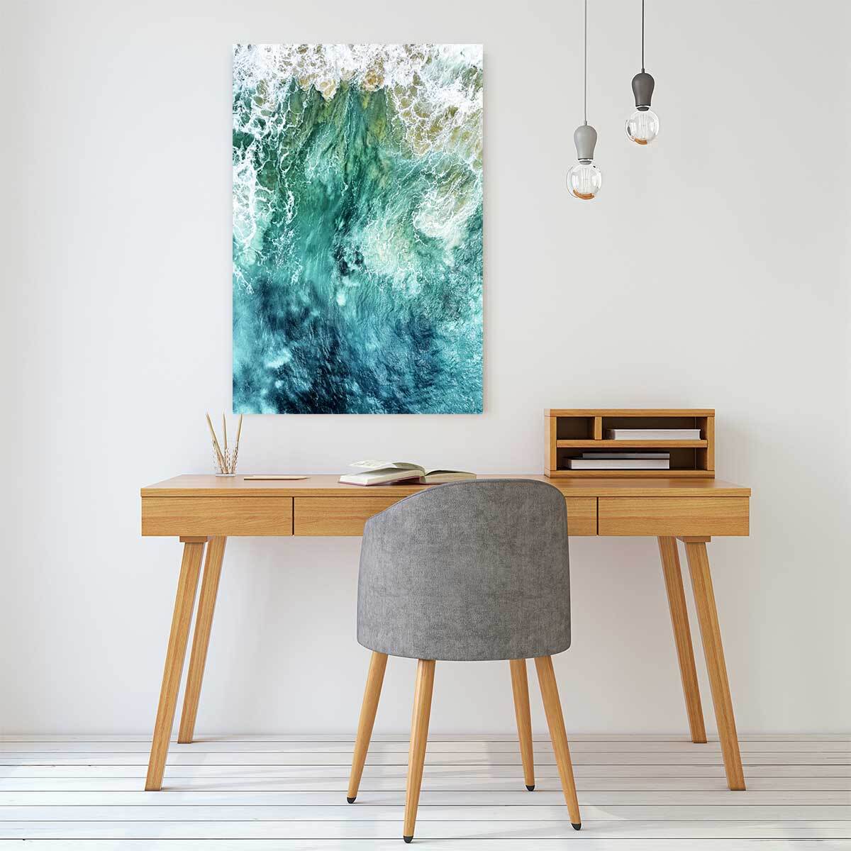 Tableau mer vague bleue  Toile imprimée