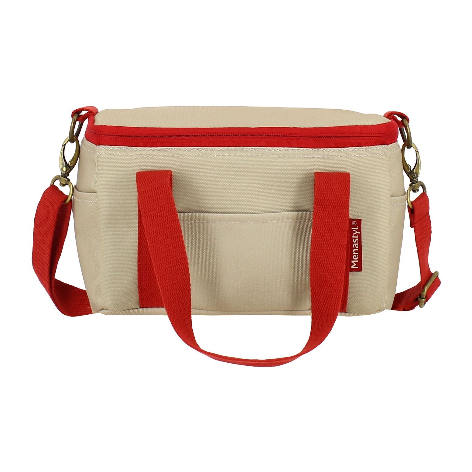 Sac en tissu isotherme beige et rouge 5L COLORAMA