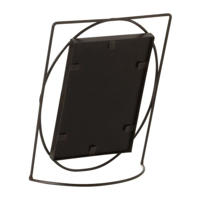 J-Line cadre photo Rectangle - métal/verre - brun foncé - small