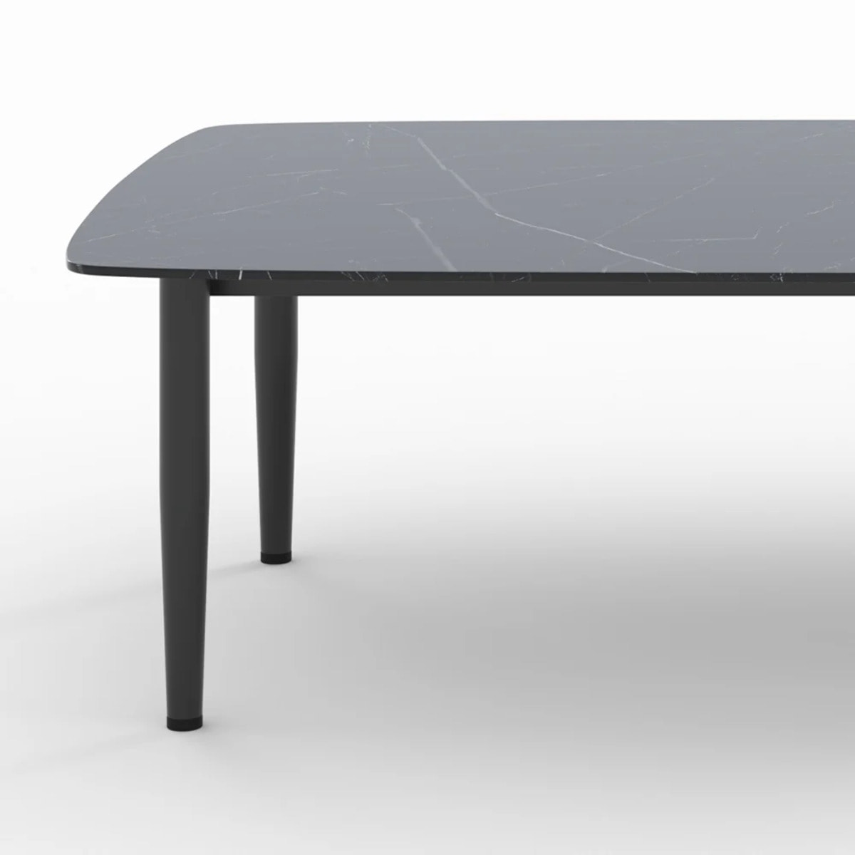 Table basse de jardin en verre effet marbre - Wilo