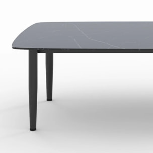 Table basse de jardin en verre effet marbre - Wilo