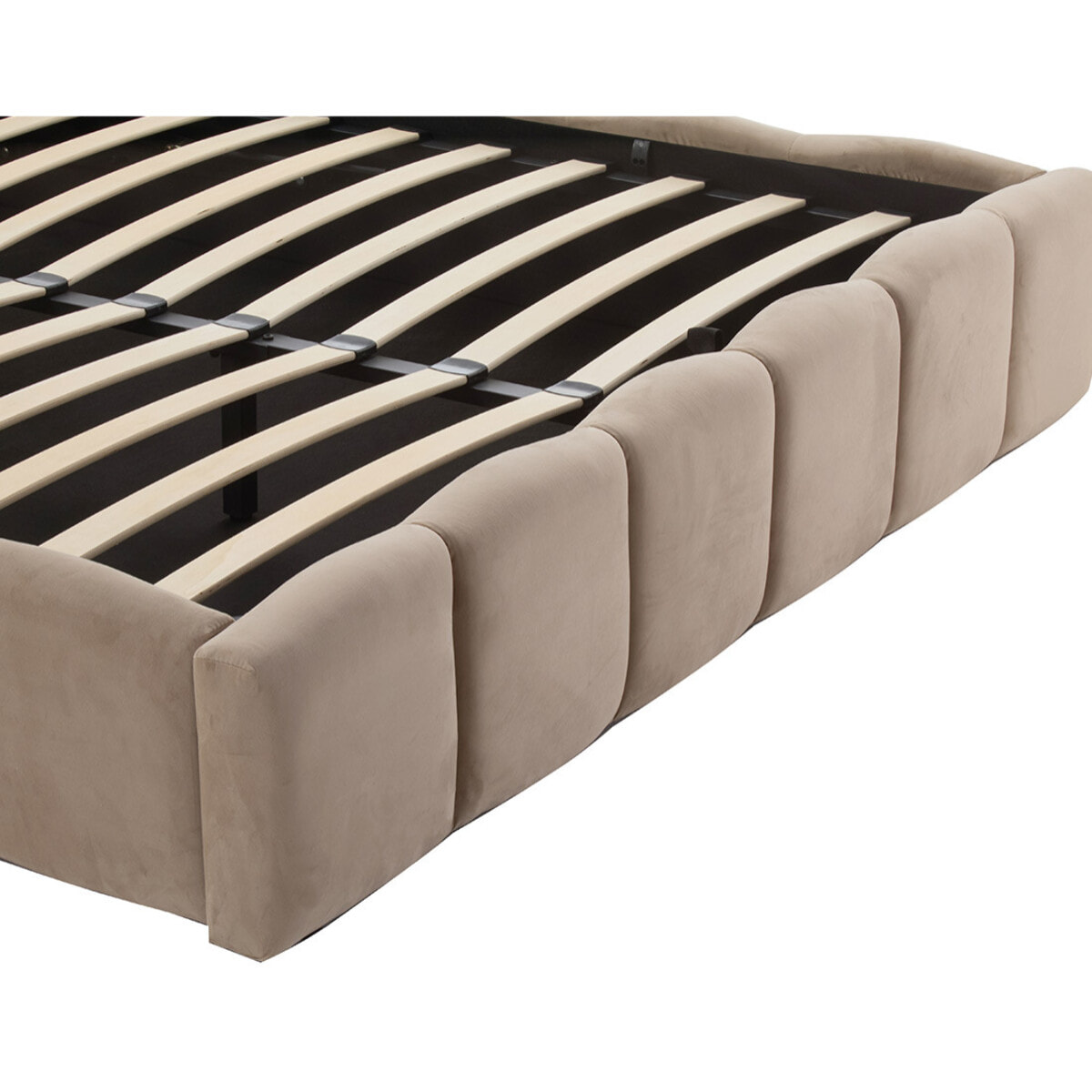 Mermaid - lit coffre - 160x200 cm - en velours - sommier inclus - Taupe