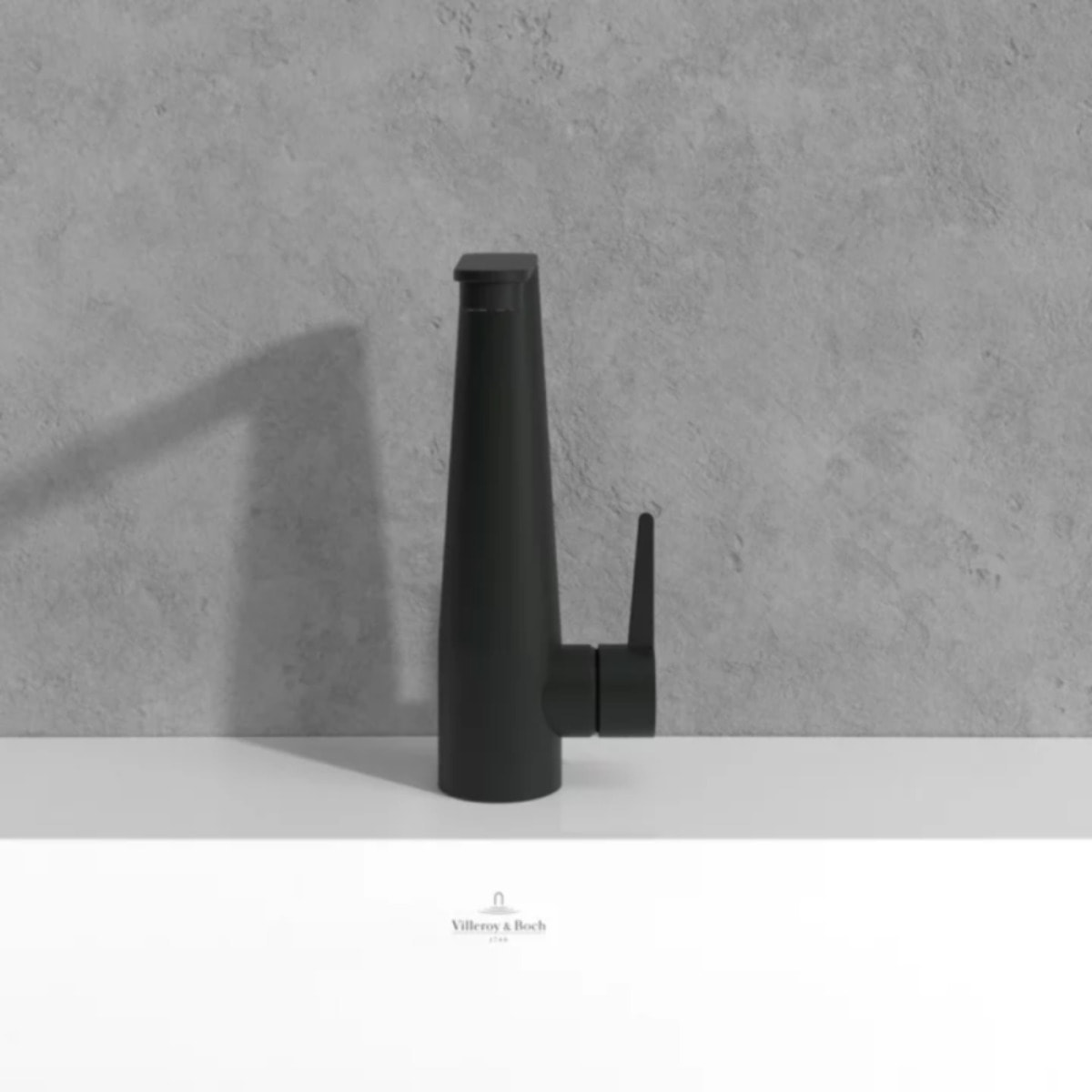 Mitigeur lavabo Conum ouverture côté avec vidage Push Open Noir mat