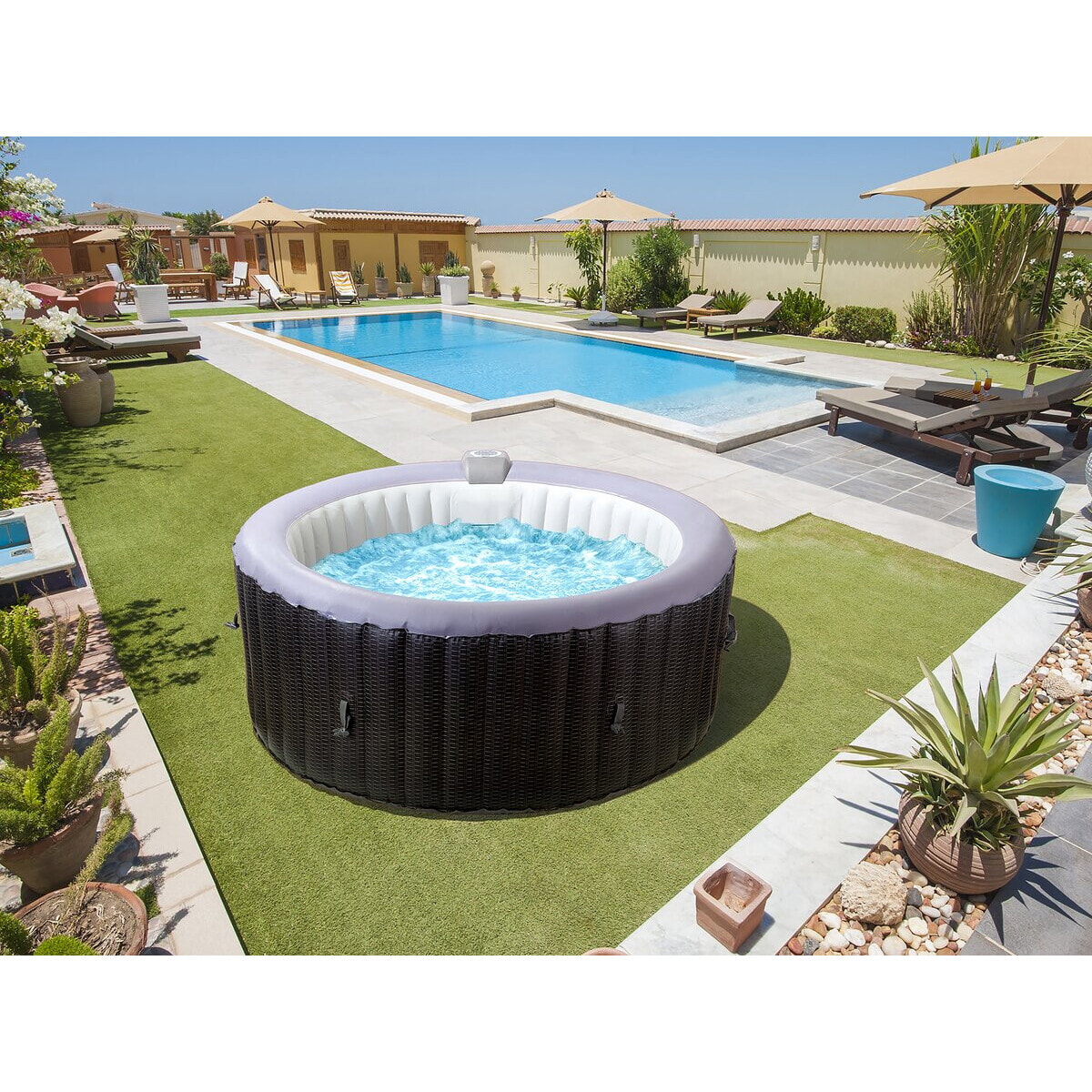 Spa gonflable en PVC  "Malaga" - 4 places - Gris