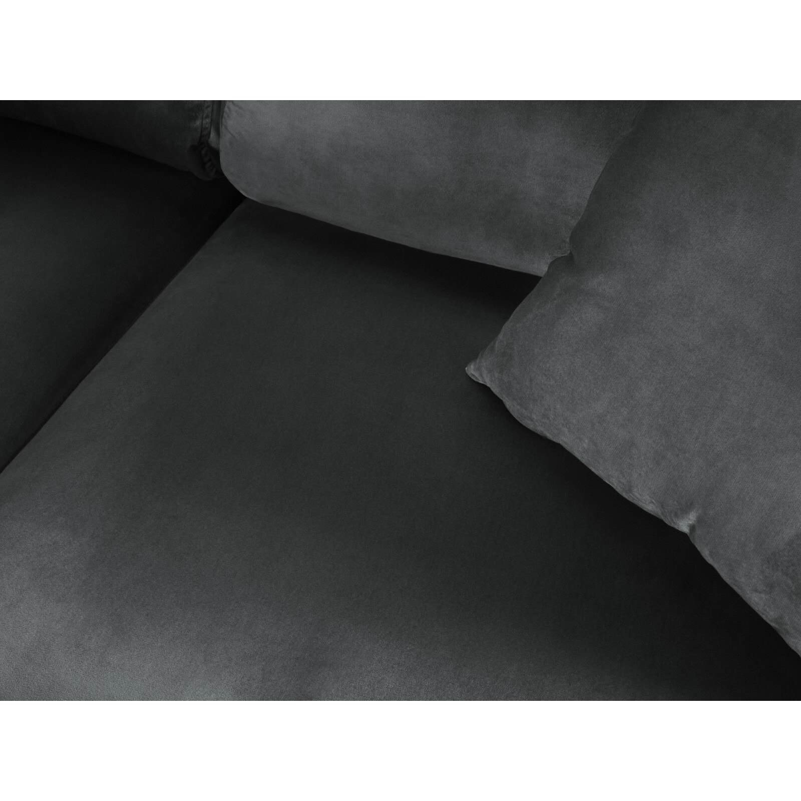 Canapé d'angle gauche convertible avec coffre de rangement "Kyoto" 5 places en velours gris foncé