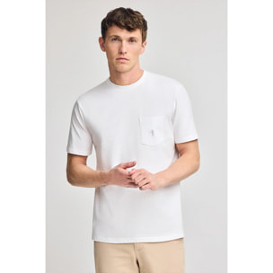 Camiseta blanca de manga corta con bolsillo y bordado Rigby Best
