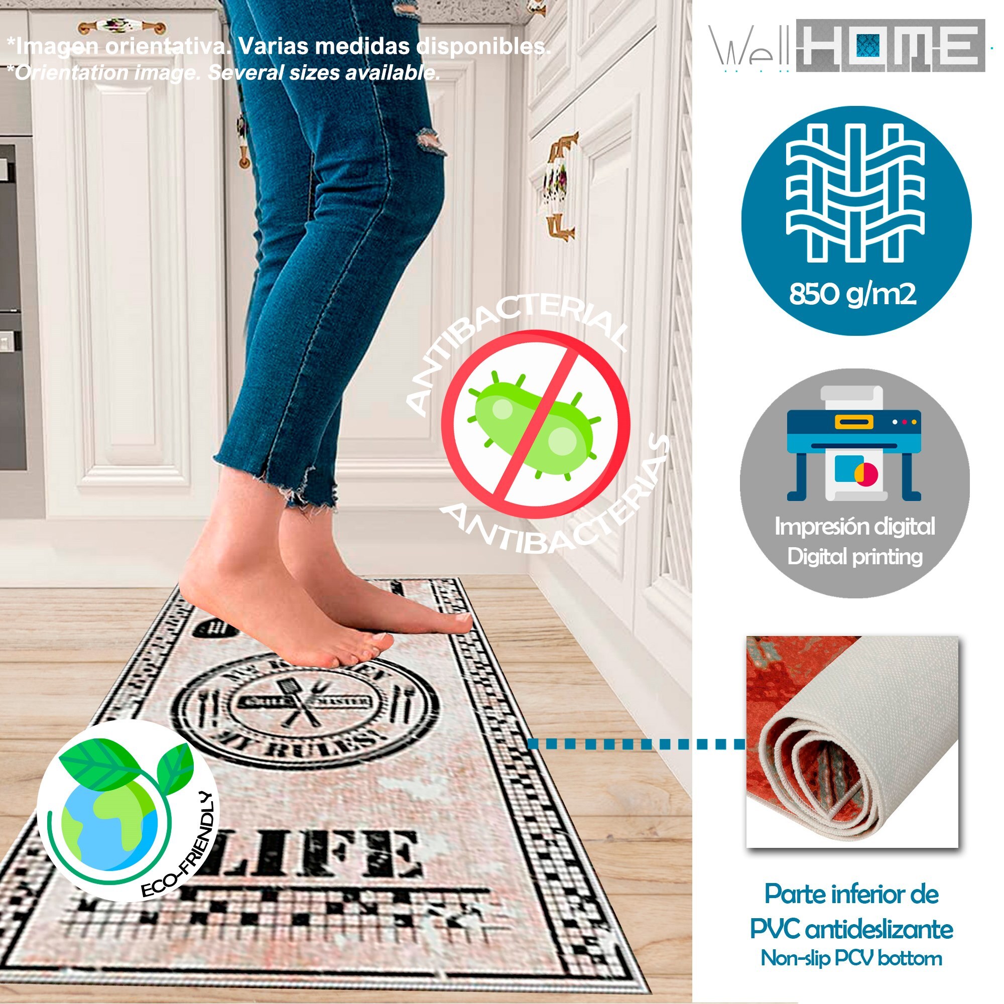 Alfombra de Poliester estampada 180 x 280cm