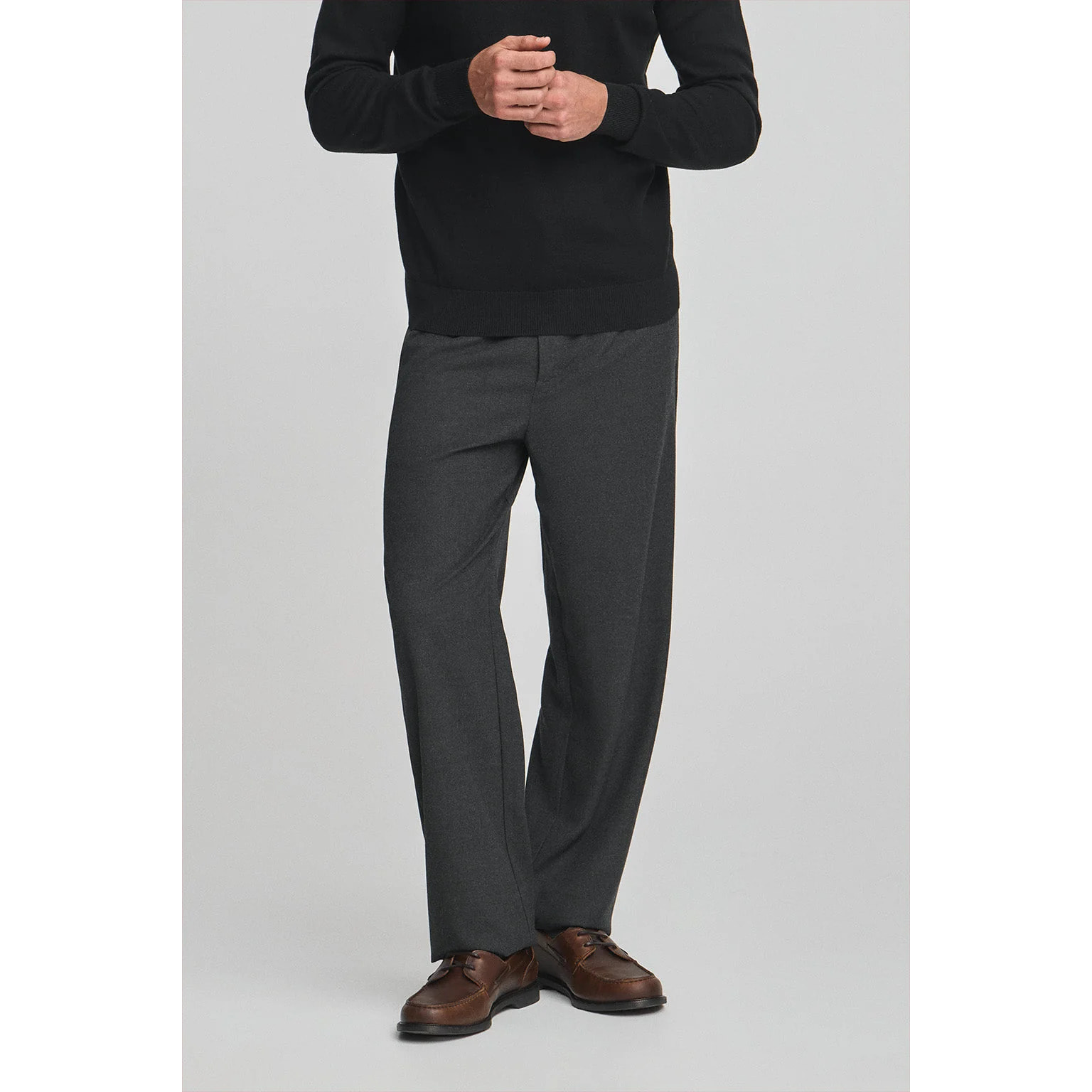 Pantaloni casual grigio scuro da uomo regular fit con dettagli Polo Club