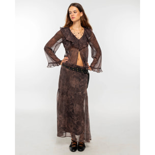 Falda larga estampada.