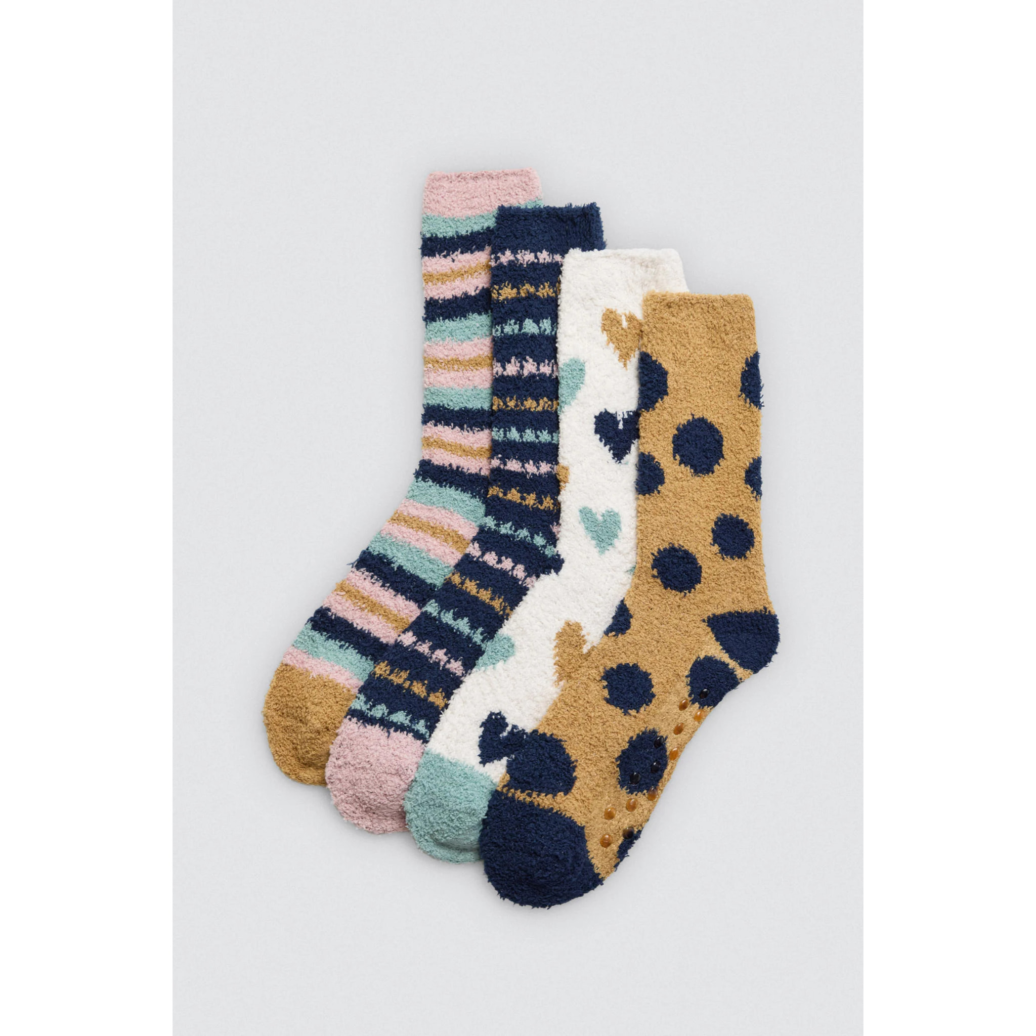 Confezione da 4 calzini antiscivolo in flanella stampati